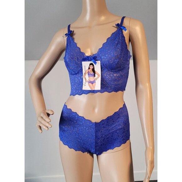 Sexy Blue-Women-Party-Babydoll-Teddy Includes Top and Shorts Small ELE-099226 - Picture 3 of 7